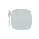 Kit Sobremesa Prato e Garfo Branco 10 Unidades - Trik Trik
