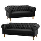 Kit Sofá 2 e 3 Lugares Chesterfield Clássico para Recepção e Consultório material sintético - SOFA STORE