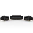 Kit Sofá 2 Lugares 150Cm Com 2 Poltronas Molino Chumbo D-465