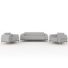 Kit Sofá 2 Lugares 150Cm Com 2 Poltronas Molino Cinza D-315