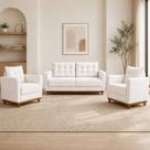 Kit Sofá 2 Lugares e 2 Poltronas Luxo Moderno Sala de Estar Samuel