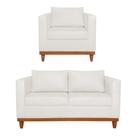 Kit Sofa 2 Lugares e Poltrona Europa Bouclé Branco - Amarena Móveis