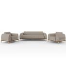 Kit Sofá 3 Lugares 180Cm Com 2 Poltronas Molino Bege C-107