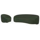 Kit Sofá 3 Lugares 180cm e Poltrona Orgânica Luxo Recepção Amore Linho Verde