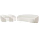 Kit Sofá 3 Lugares 200cm e 2 Poltronas Orgânica Luxo Recepção Amore Bouclé Branco Kit Sofá 3 Lugares 200cm e 2 Poltronas Orgânica Luxo Recepção Amore Bouclé Branco
