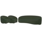 Kit Sofá 3 Lugares 200cm e 2 Poltronas Orgânica Luxo Recepção Amore Linho Verde - Amarena Móveis