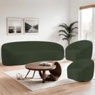 Kit Sofá 3 Lugares 200cm e 2 Poltronas Orgânico Luxo Recepção Sala de Estar e TV Amore Linho Verde- MABE MAGAZINE Kit Sofá 3 Lugares 200cm e 2 Poltronas Orgânico Luxo Recepção Sala de Estar e TV Amore Linho Verde- MABE MAGAZINE