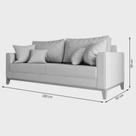 Kit Sofá 3 lugares e 2 Poltronas Beny com Base de Madeira Linho Bege Ideal Móveis.