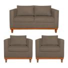 Kit Sofá 3 Lugares e 2 Poltronas Europa 180 cm Estilo Conforto e Elegância Suede - Amarena Móveis