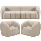 Kit Sofá 4 Lugares Para Sala 292cm Com 02 Poltronas Lazio M03 Veludo Bege - Lyam Decor Kit Sofá 4 Lugares Para Sala 292cm Com 02 Poltronas Lazio M03 Veludo Bege - Lyam Decor