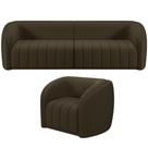 Kit Sofá 4 Lugares Para Sala Estar 252 cm com 01 Poltrona Lazio M03 Veludo Marrom - Lyam Decor
