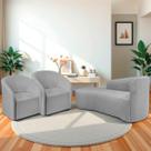 Kit Sofá Curvo França 160cm L.E e 2 Poltronas Luiza Max Conforto, Elegância e Design Moderno Linho