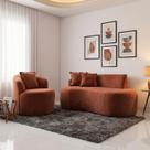 Kit Sofá e Poltrona Feijão Curvo 2 Lugares Forma Orgânica Suede Kit Sofá e Poltrona Feijão Curvo 2 Lugares Forma Orgânica Suede