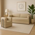 Kit Sofá e Poltrona na Caixa Modular Vitória Para a Sala