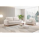 Kit Sofá Living 3 Lugares 180cm e Poltrona Linho Alpino