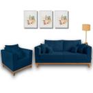 Kit Sofá Living Beny 1,40m com Poltrona.