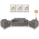 Kit Sofá Living Beny 1,80m com 2 Poltronas.