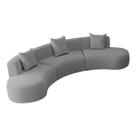 Kit Sofá Modular 4 Lugares 360cm Moderno Curvo Orgânico Duna Bouclé