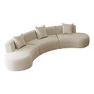 Kit Sofá Modular 4 Lugares 360cm Moderno Curvo Orgânico Duna Linho