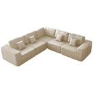 Kit Sofá Modular 5 Lugares Moderno Curvo Orgânico Adapt Bouclé - Amarena Móveis