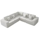 Kit Sofá Modular 5 Lugares Moderno Curvo Orgânico Adapt Bouclé - Doce Sonho Móveis
