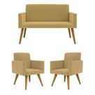 Kit Sofá Namoradeira + 2 Poltronas Decorativas