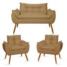 KIT Sofá Namoradeira Opala + 2 Poltronas Opala Balaqui Decor KIT Sofá Namoradeira Opala + 2 Poltronas Opala Balaqui Decor