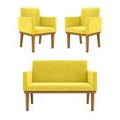 Kit Sofá Namoradeira + Poltrona Reforçada Sala de Estar Kit Sofá Namoradeira + Poltrona Reforçada Sala de Estar