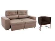 Kit Sofá Retrátil Reclinável 3 Lugares + Poltrona