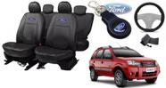 Kit Sofisticação EcoSport 2012-2013 + Capas, Volante e Chaveiro - Design Premium