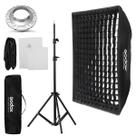 Kit Softbox Bowens Godox Com Tela Grid 60x60cm + Tripé 2,4m