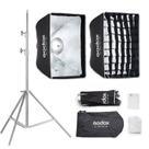Kit Softbox Bowens Godox Ul-box 30x45cm Beauty Dish Com Tela Grid + Tripé 2 Metros Inox
