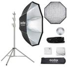 Kit Softbox Bowens Octagonal Godox Ul-octabox 150cm Com Tela Grid + Tripé 2,5 Metros Inox Kit Softbox Bowens Octagonal Godox Ul-octabox 150cm Com Tela Grid + Tripé 2,5 Metros Inox