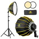 Kit Softbox Octagonal Greika Gkt600 50cm Lâmpada Bicolor 100w + Tripé De 2 Metros