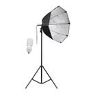 Kit Softbox Octogonal 60cm com Tripé 2m, Bolsa transporte e Lâmpada 135W 110V