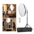 Kit Softbox Octogonal 70cm com Tripé de Iluminação 1,9m Bolsa de Transporte e Lâmpada 135W - 110V