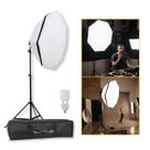 Kit Softbox Octogonal 70cm com Tripé de Iluminação 1,9m Bolsa de Transporte e Lâmpada 150W - 220V