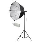 Kit Softbox Octogonal 70cm, Lâmpada 360º Corn Light, Bolsa, Tripé 2m