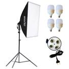 Kit SoftBox Quadruplo 50 X 70 + Tripé 2m + 4 Lâmpadas Led