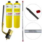 Kit Solda Alumínio Maçarico E 8 Varetas Com Fluxo E 2 Refil Map