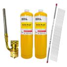 Kit Solda Alumínio Maçarico E 8 Varetas Com Fluxo E 2 Refil Map Kit Solda Alumínio Maçarico E 8 Varetas Com Fluxo E 2 Refil Map