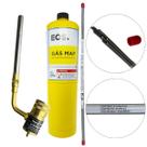 Kit Solda Alumínio Maçarico E 8 Varetas Com Fluxo E Refil Map