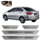 Kit soleira de porta aço inox escovado honda city Kit soleira de porta aço inox escovado honda city