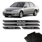 Kit Soleira Diamante Civic 2001 Até 2006 E Protetor De Porta