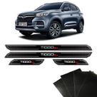 Kit Soleira Diamante Tiggo 5x Chery Com Protetor De Porta