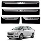 Kit Soleira Em Aço Inox Baixo Relevo Chevrolet Joy Plus 2020/.