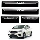 Kit Soleira Em Aço Inox Baixo Relevo Honda Fit 2015/.