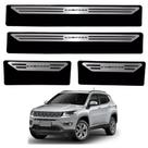 Kit Soleira Em Aço Inox Baixo Relevo Jeep Compass 2017/.