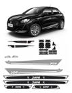 Kit Soleira + Maçaneta + Faixa + Porta Peugeot 208 Cinza