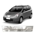Kit Soleira Personalizada Livina 2009 A 2014 Aco Inox Escovado Sem Led 4 Pecas